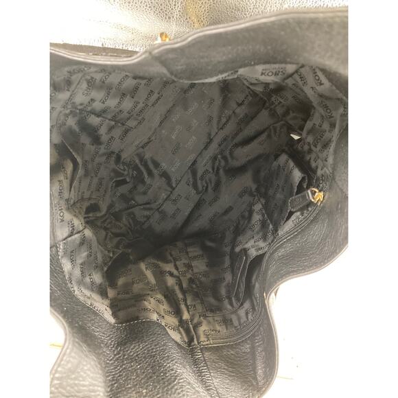 MICHAEL KORS, LARGE BLACK LEATHER ANIMAL PRINT SHOULDER BAG - Picture 9 of 12